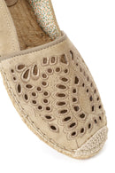 Woman Light Beige Suede Espadrilles | Derimod