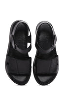 Women's Black Ankle Strap Leather Comfort Sandals | Derimod