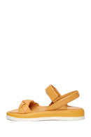 Women's Yellow Leather Comfort Sandals | Derimod