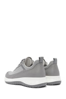 Men's Grey Lace-Up Thick-Sole Sneakers | Derimod