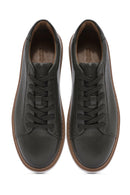 Male Khaki Lace-up Leather Sneaker | Derimod