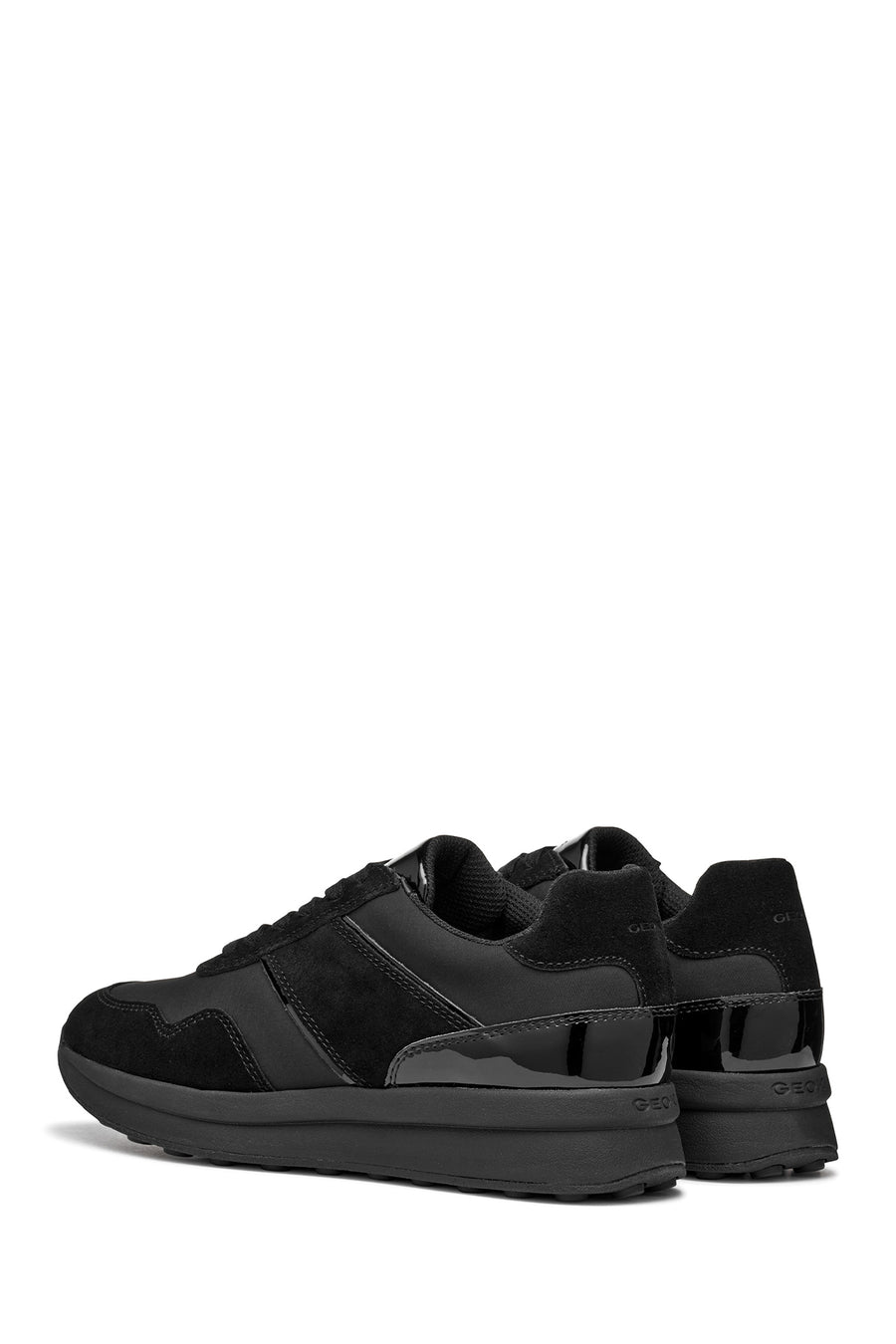 Geox Kadın Siyah D Runntıx A - Nylon+Suede Bağcıklı Kalın Tabanlı Kumaş Sneaker