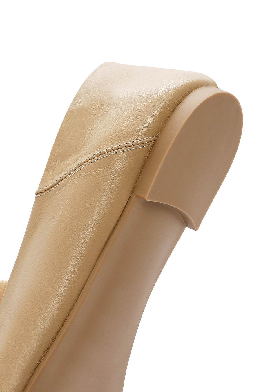Kadın Bej Deri Maskülen Loafer