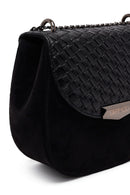 Woman Black Chain Long-Strap Braided Crossbody Bag | Derimod