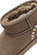 Woman Mink Fur Suede Teddy Boots | Derimod