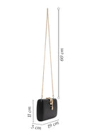 Woman Black Accessory-Detail Long Chain-Strap Mini Evening Clutch Bag | Derimod