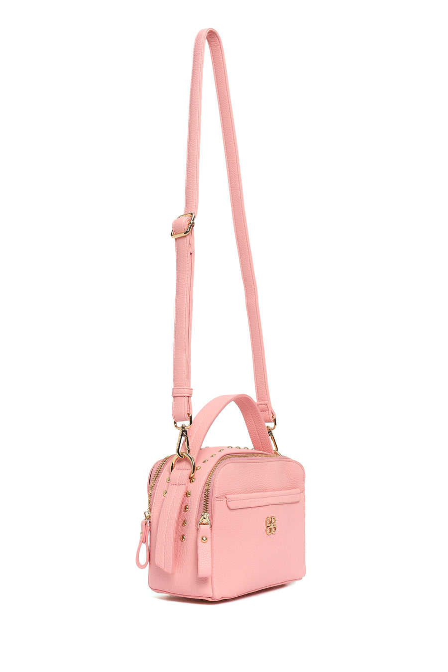 Women's Powder Pink Studded Crossbody Bag