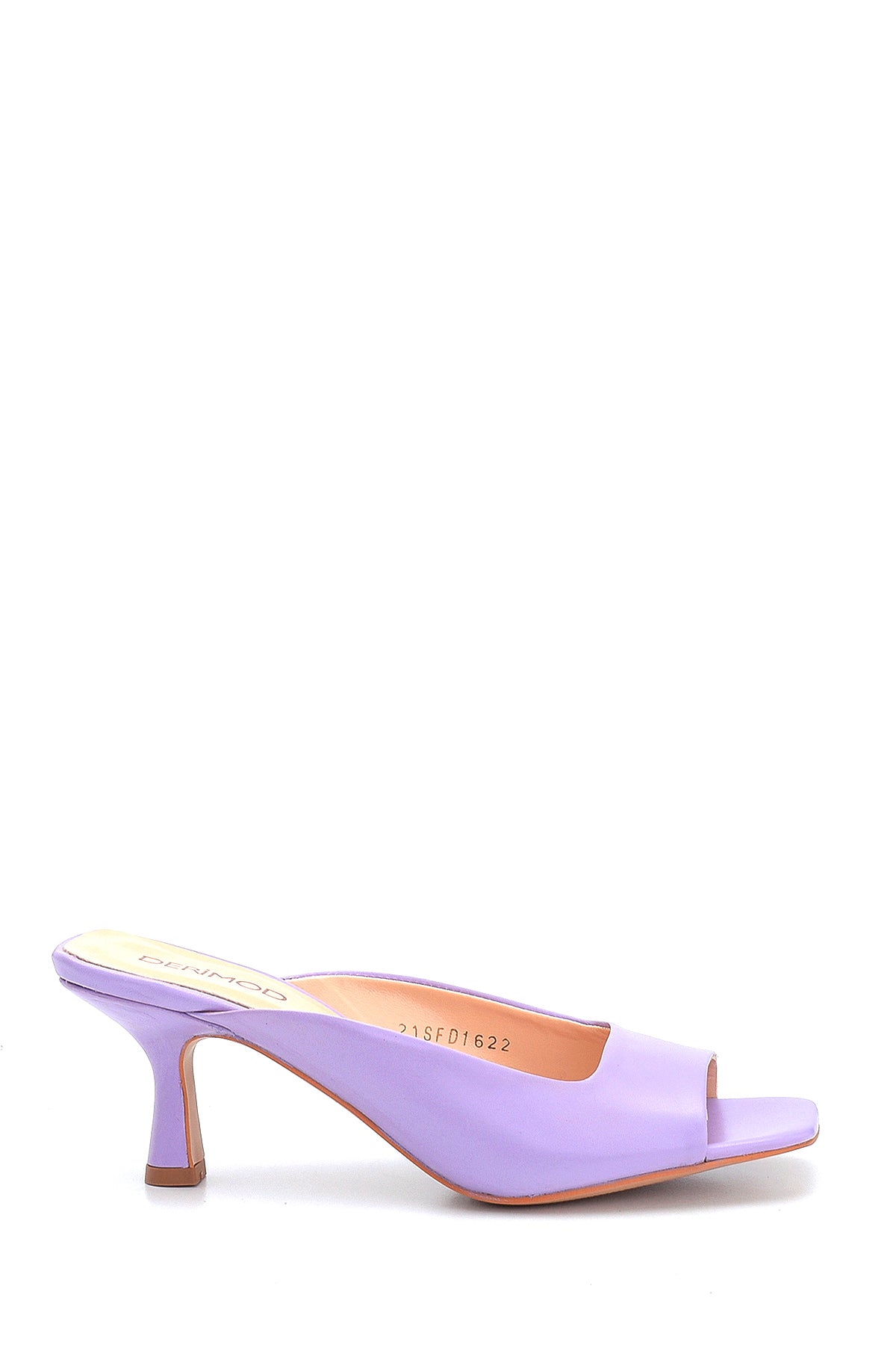 Women's Casual Heeled Leather Slippers 21SFD162218 | Derimod