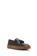 Erkek Siyah Püsküllü Deri Loafer | Derimod