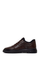 Male Brown Lace-Up Leather Sneaker | Derimod