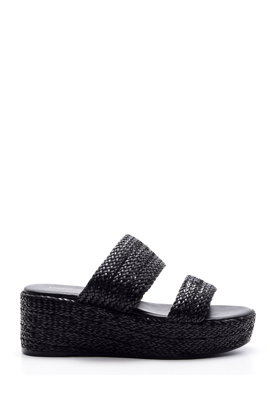 Women's Wedge Heeled Straw Slippers 19SFD209418 | Derimod