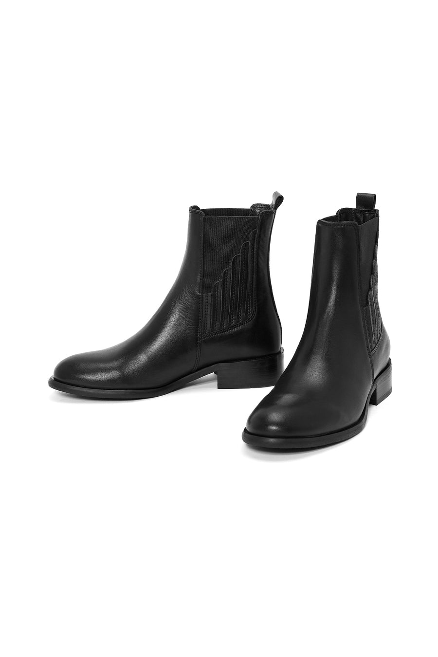 Women's Black Leather Chelsea Boots