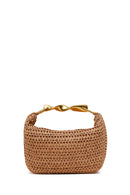 Woman Brown Long-Strap Mini Wicker Shoulder Bag | Derimod