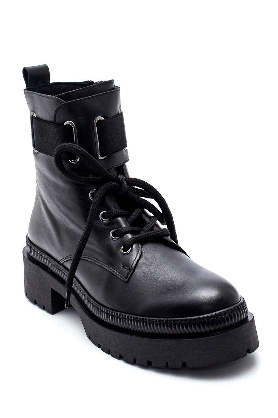 Women's Zippered Leather Boots