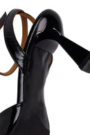 Woman Black Ankle-Strap Buckle Thick-Heel Leather Sandal | Derimod