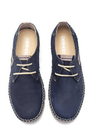 Men's Navy Blue Nubuck Leather Shoes | Derimod