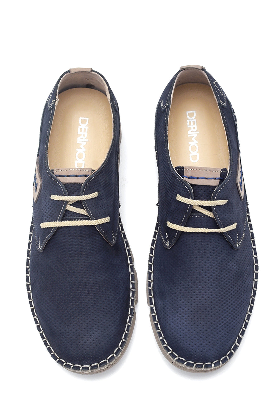 Men's Navy Blue Nubuck Leather Shoes