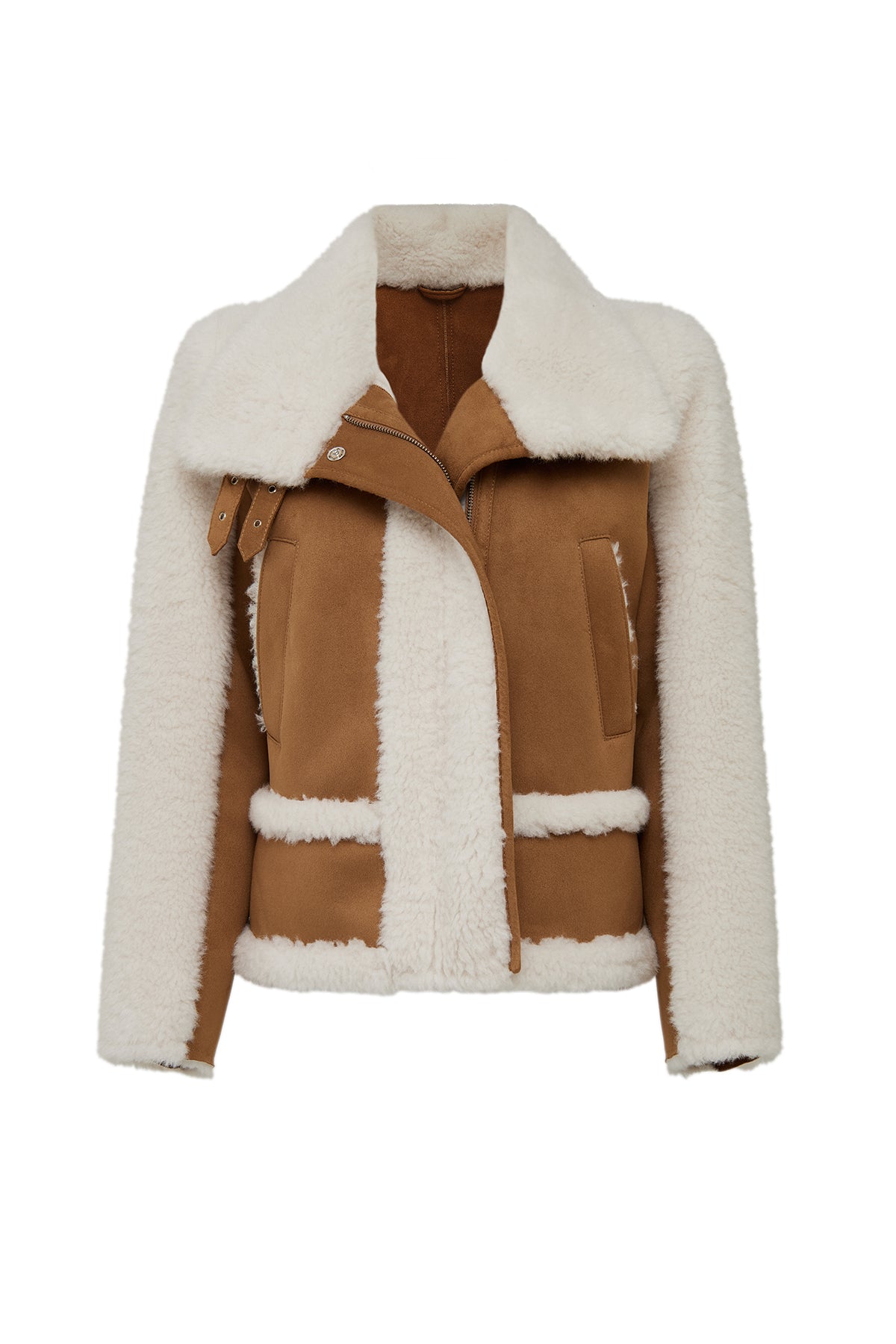 Kaprun Women's Beige Short Teddy Coat 24WGP5292FF | Derimod