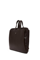 Male Brown Long Strap Leather Briefcase | Derimod