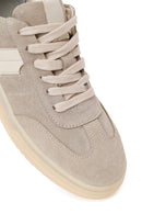 Kadın Bej Bağcıklı Süet Deri Sneaker | Derimod