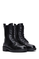Women's Black Lace-up Zippered Boots | Derimod