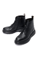 Men's Black Lace-Up Leather Casual Boots | Derimod