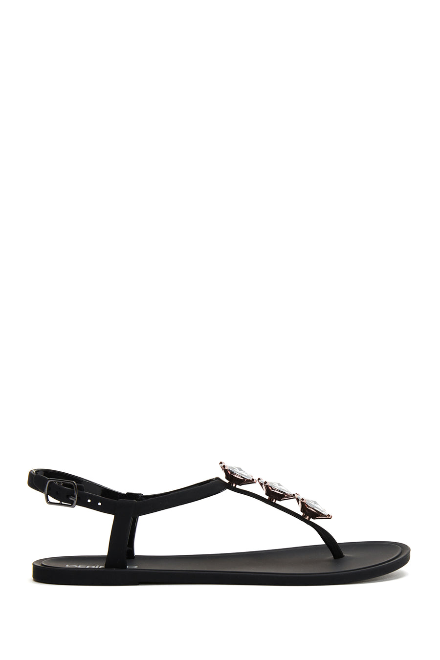 Women's Black Stone Flip Flops Sandals 22SFE4932PV | Derimod