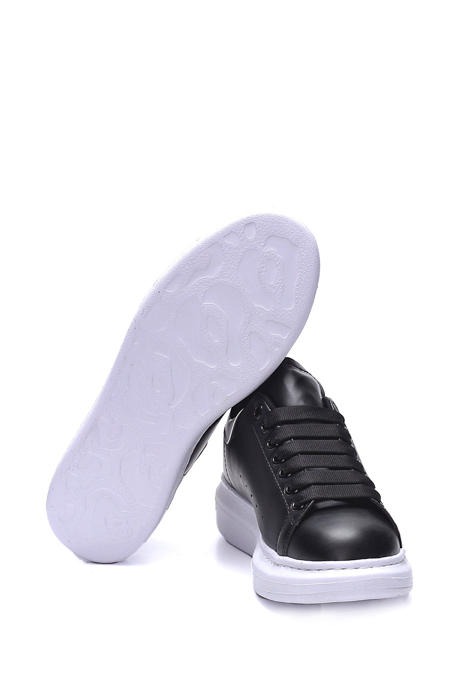 Kadın Beyaz Siyah Kalın Tabanlı Sneaker