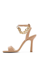 Women's Beige Ankle Strap Heel Sandals | Derimod
