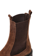 Women's Brown Suede Leather Chelsea Boots | Derimod