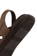 Woman Mink Ankle-Buckle Suede Leather Sandals | Derimod