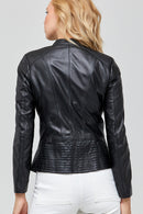 Lucky Women's Black Leather Jacket | Derimod