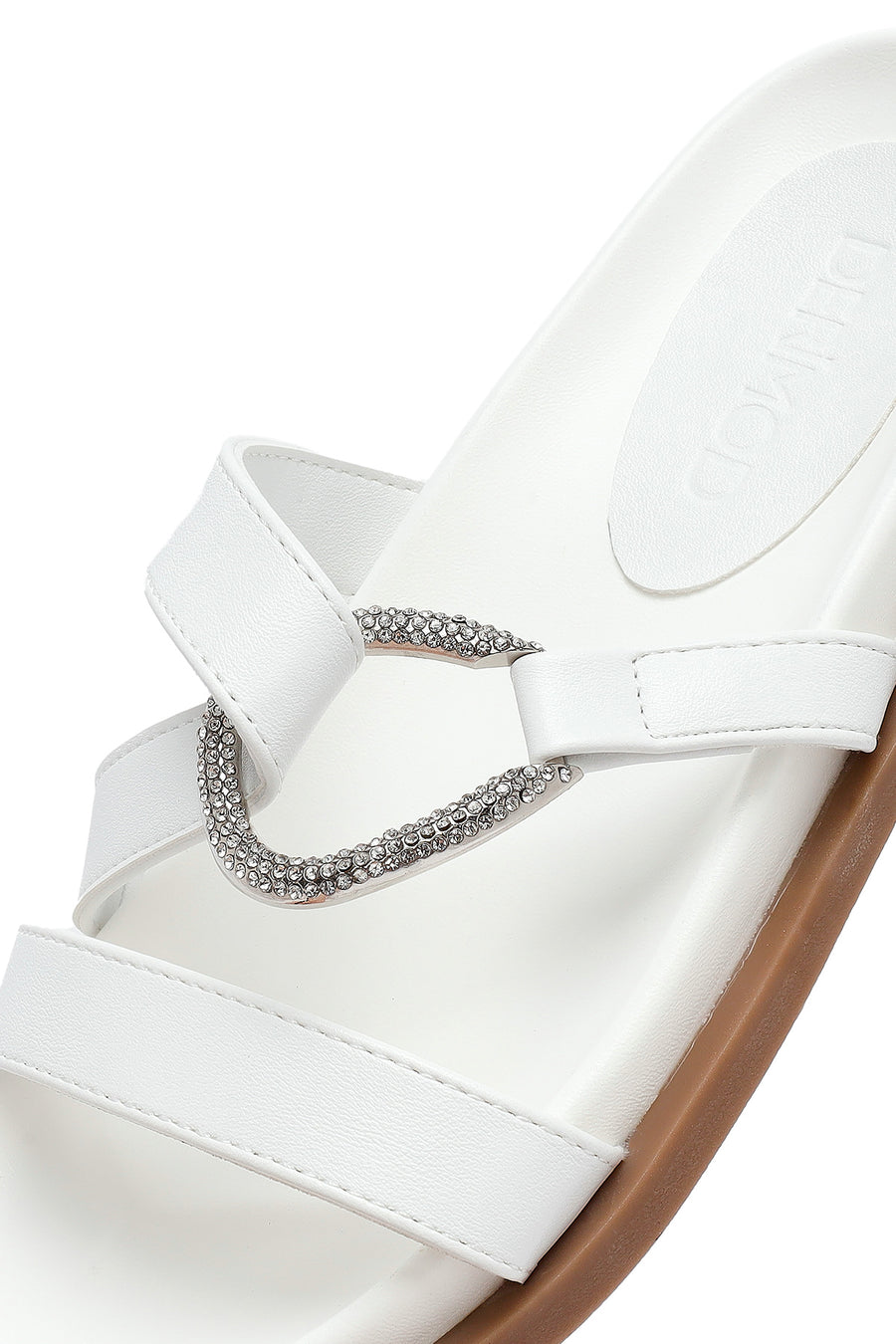 Woman White Stone Slippers