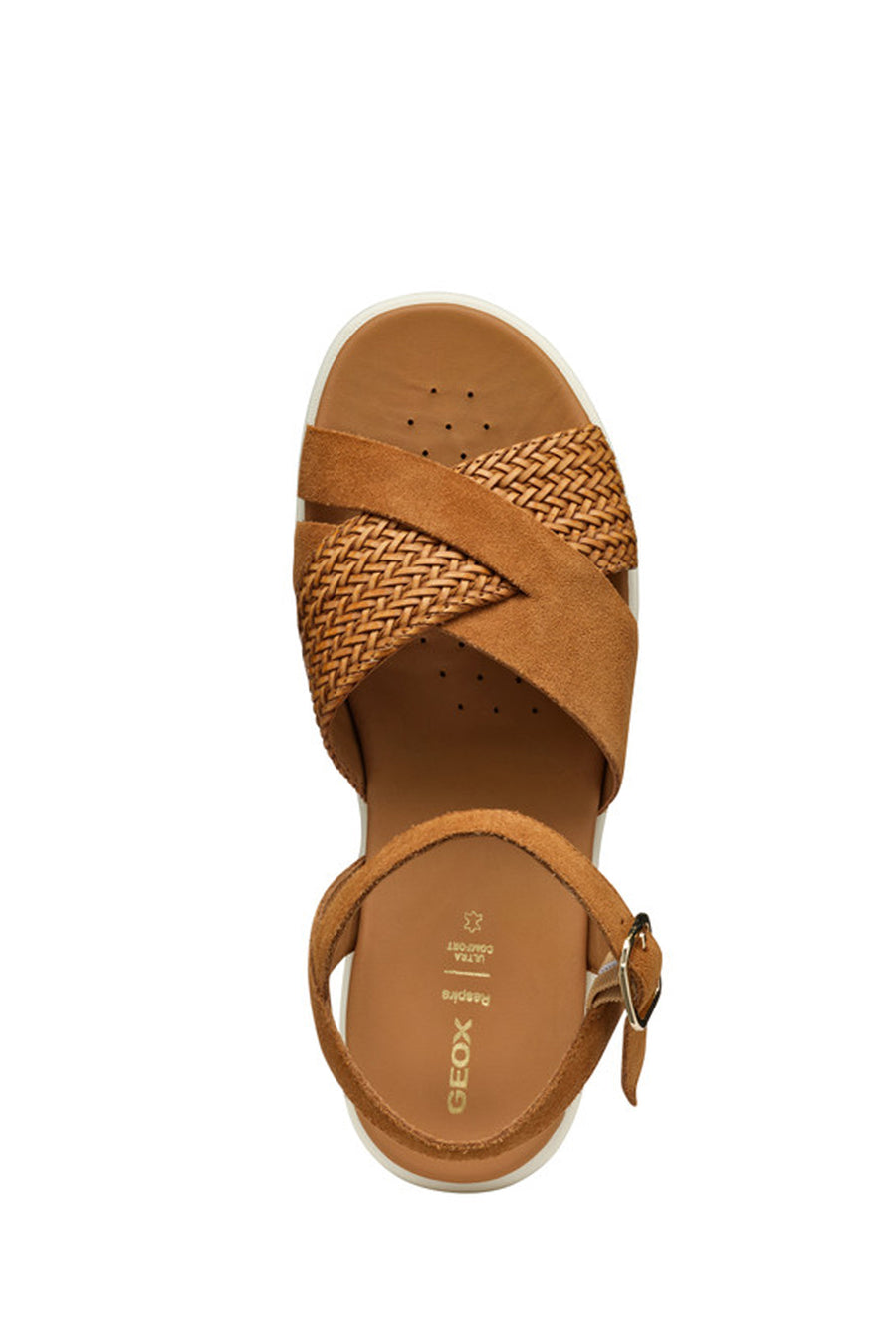 Geox Kadın Taba D Xand 2.2S A - Suede Bilekten Tokalı Dolgu Topuklu Deri Sandalet