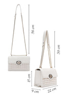 Woman White Chain Strap Braided Crossbody Bag | Derimod