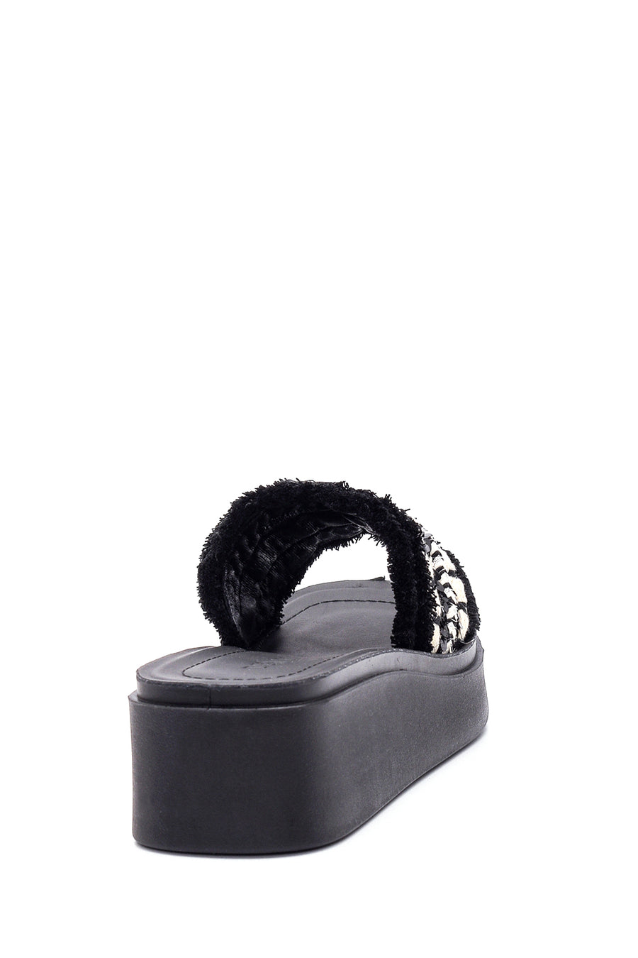 Women's Black Thick Soled Slippers
