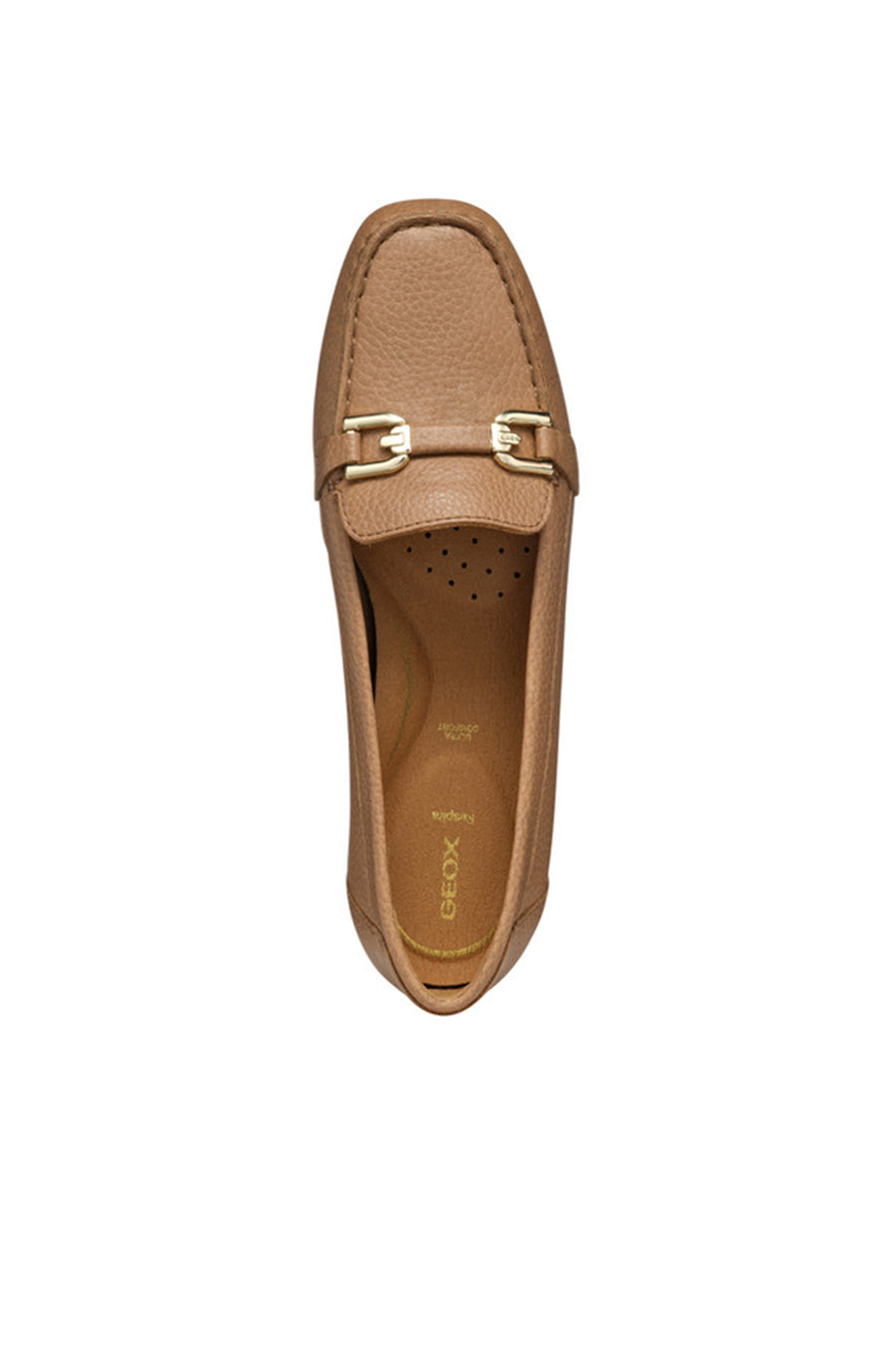Geox Women Beige Annytah Moc Buckle Leather Loafer