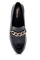 Women's Leather Chain Detailed Loafer | Derimod