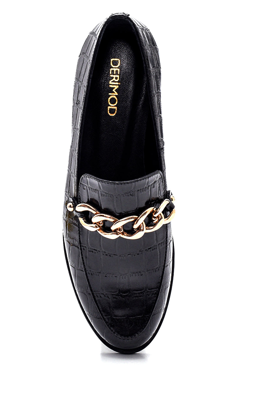 Women's Leather Chain Detailed Loafer