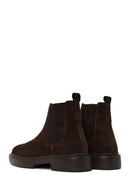Male Brown Thick-Soled Suede Chelsea Boots | Derimod