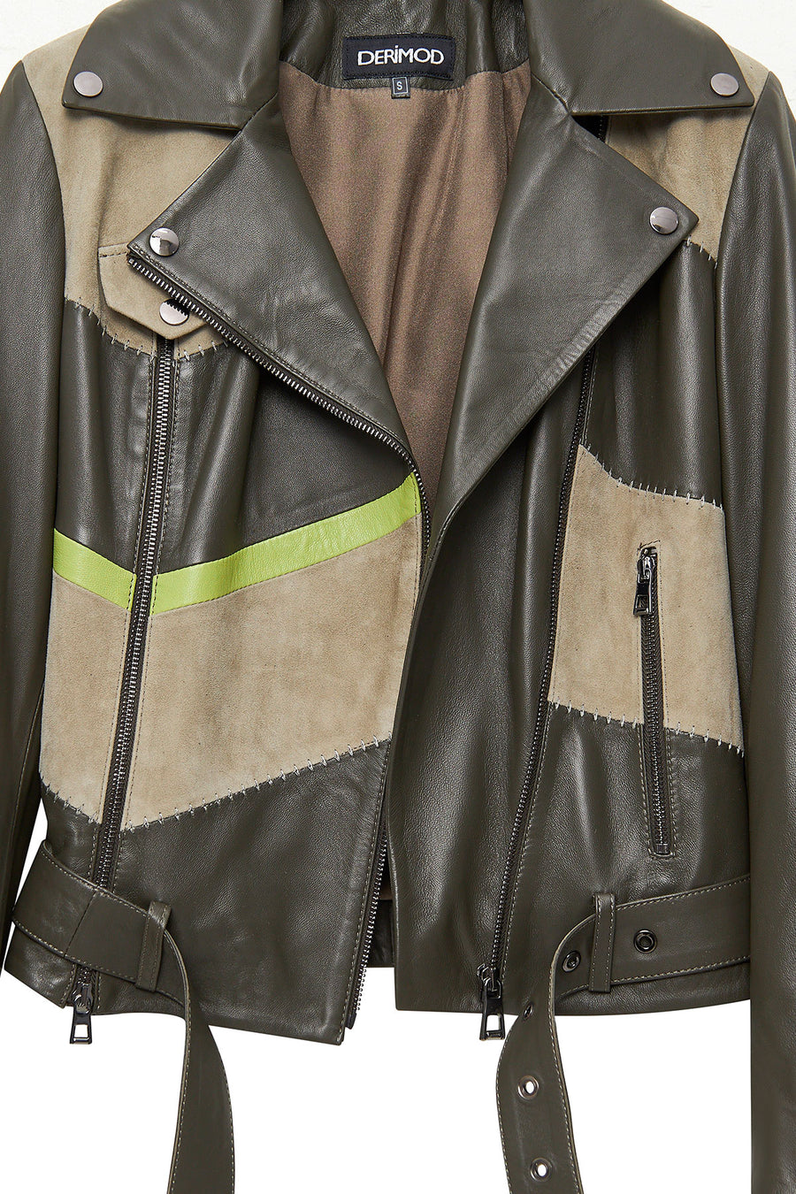 Madonna Women's Green Double Breasted Leather Jacket