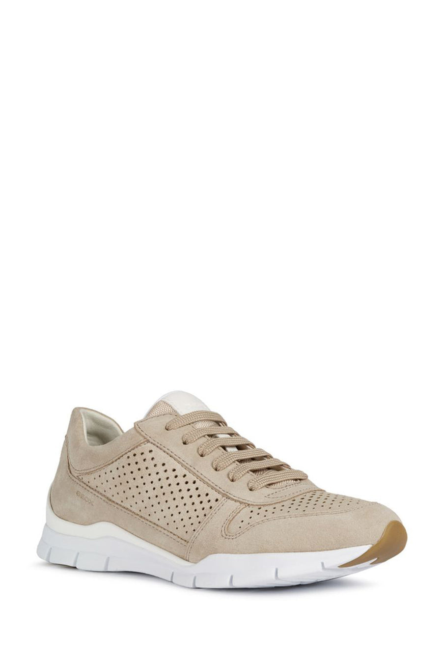 Geox Women's Beige Sukie Lace-Up Fabric Sneaker