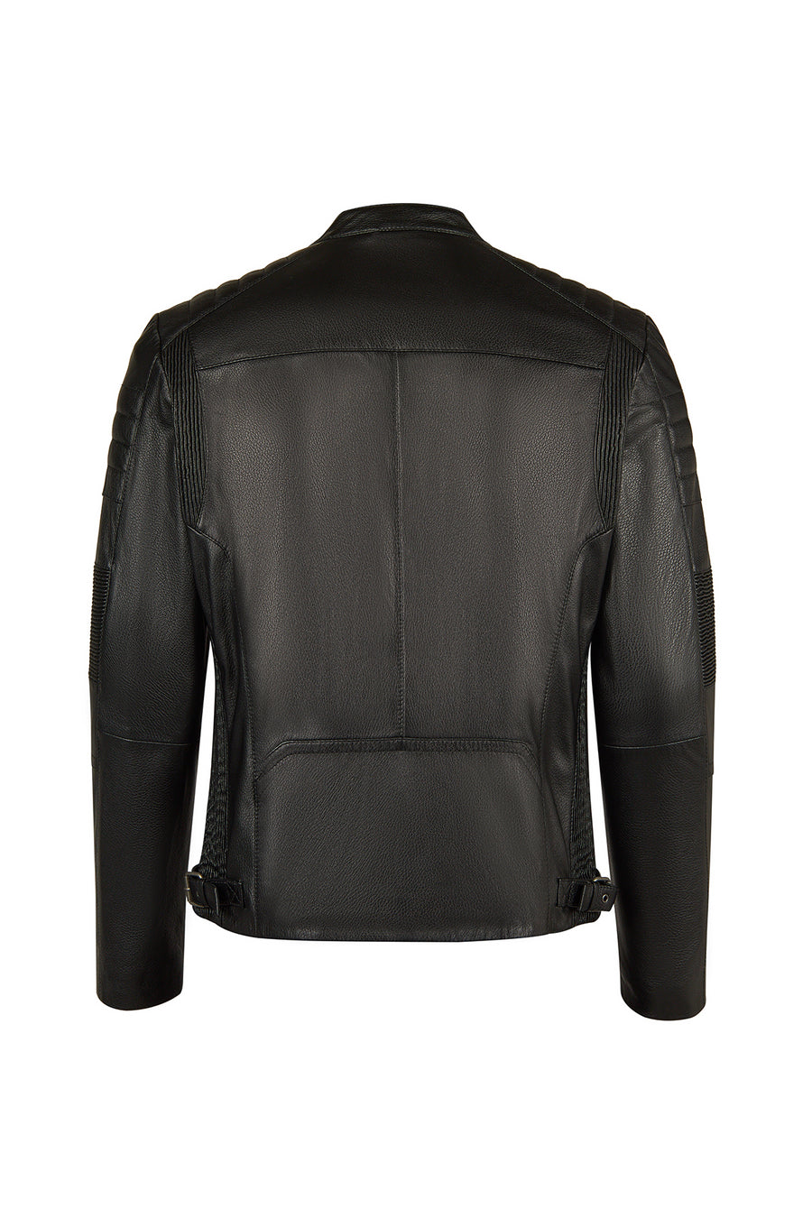 Lavine Male Black Slim-Fit Leather Jacket