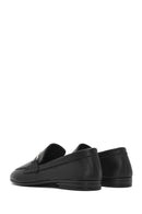 Women's Black Leather Masculine Loafer | Derimod