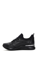 Women's Black Leather Casual Sneaker | Derimod