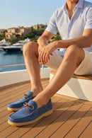 Men's Navy Blue Leather Casual Shoes | Derimod