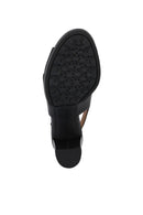 Geox Women Black Walk Pleasure 85S Back Buckle Thick Heel Leather Shoe | Derimod