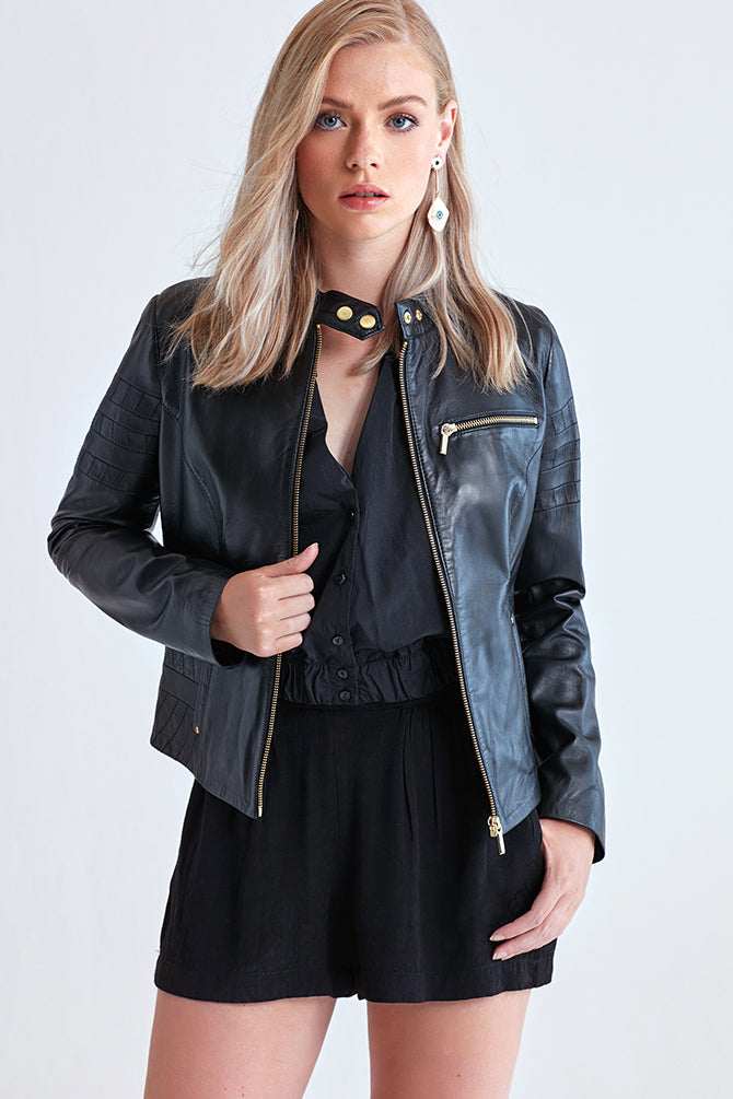 Nina Women's Leather Jacket 19SGE57841M | Derimod
