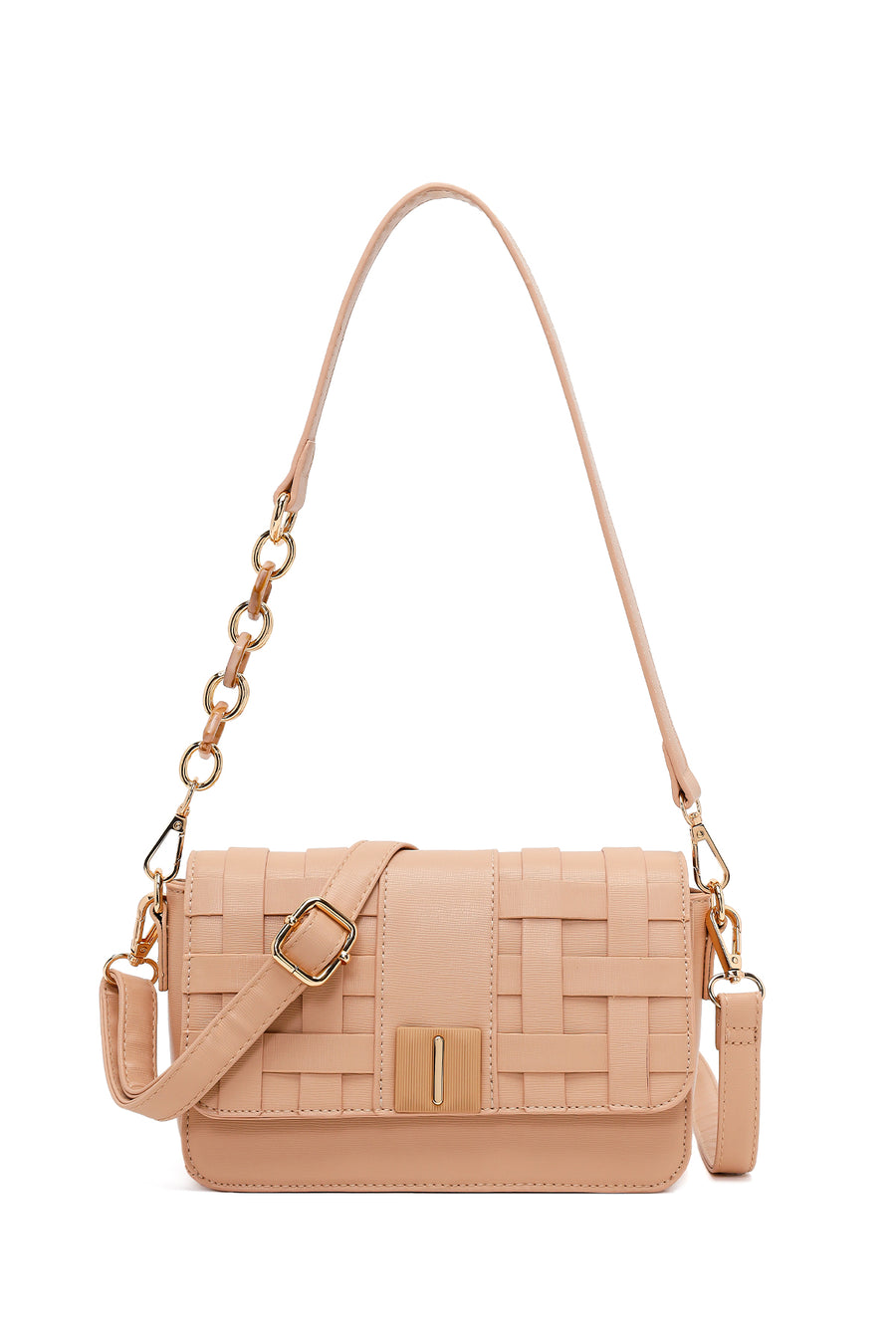 Woman Beige Long-Strap Knitted Crossbody Bag AB200005SO | Derimod