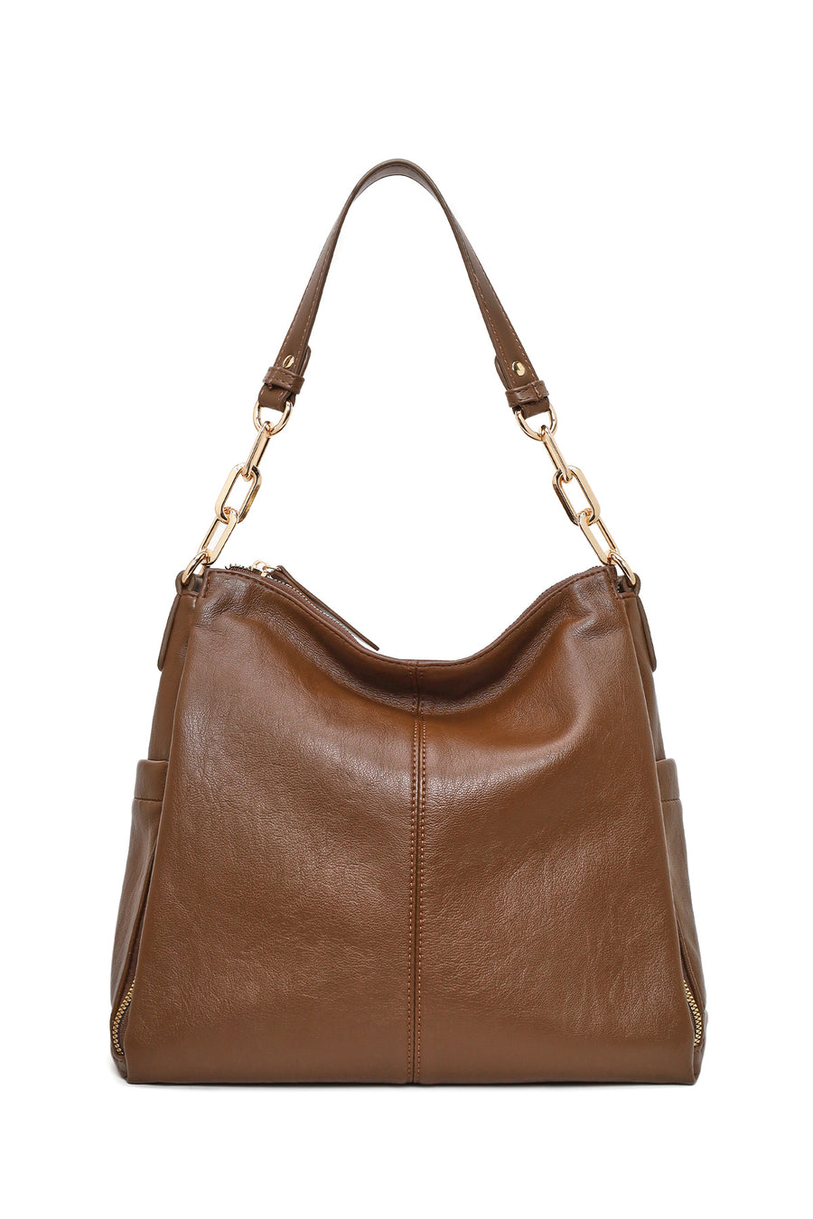 Woman Brown Long-Strap Shoulder Bag